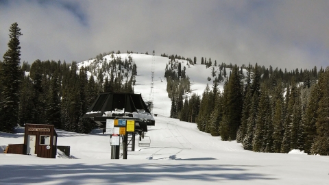 Looking up Rock Garden and the chair lift