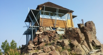 Mule Peak Lookout pictured in August 2017