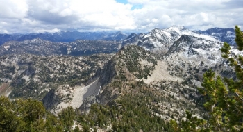 View from Granite Butte summit after a skiff of snow in the fall. 