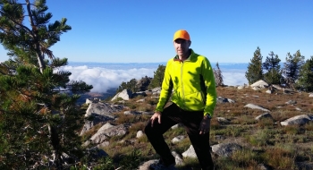 The author strikes a pose at the summit of Granite Butte.