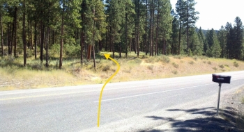 The trailhead, as seen from the Union Creek Campground exit