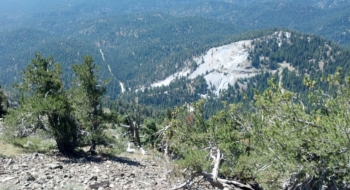 Looking down at the lime quarry and road you came up, from the Elkhorn Crest Trail. 