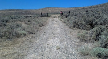 One of the gates off the paved highway.