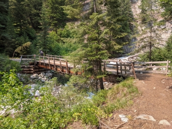 Bridge crossing about half a mile in. 