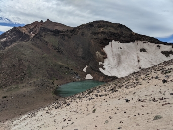 Legore lake seen when you round the corner, Twin Peaks visible top left. 