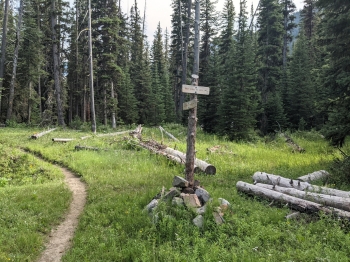 Trailhead sign seen from Hurricane Creek Trail