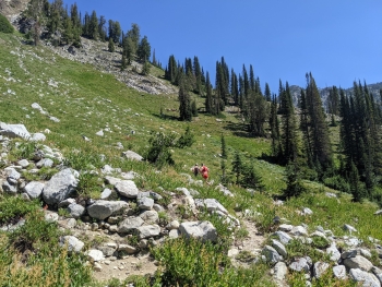 On the slopes leading up to the Eagle Lake turn.