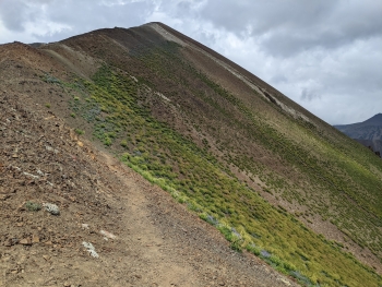 Working up toward the pass, on the east side. 