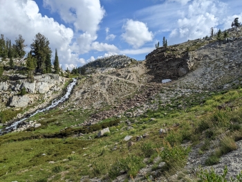 Trail exiting the lake.