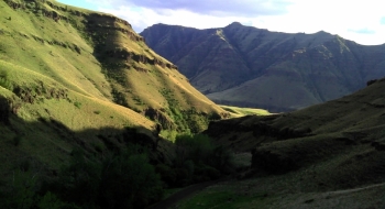 A lower stretch of the road along Deer Creek.