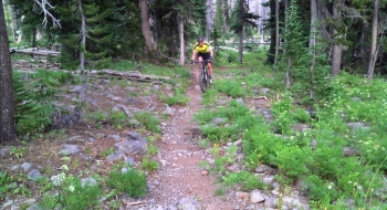 Mountain biking the lower stretch.