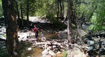 First crossing of Oak Creek near Midgley Bridge.