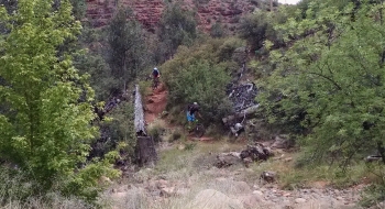 Down in the creek bed where some trails split off near the start of this ride. Down in the creek bed where some trails split off near the start of this ride.