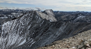 View south at the Matterhorn from Sacajawea Summit