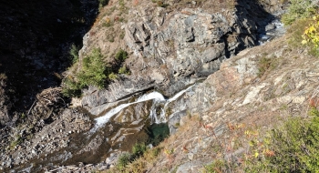One of the falls visible along the trail. 
