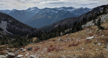 View from top of Granite Gulch, just after the fire in October 2019