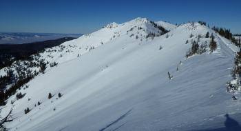 Western aspects, looking toward the summit. 