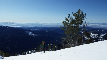 Arriving at the top of the ridge, with the Baker Valley in the background.