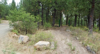 The entrance at the Fox Hill Parking is just to the right of ATV 1