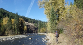 Riding along the Minam in the fall. 