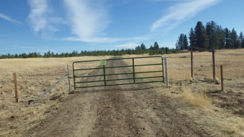 The new gate at the top of the first climb.