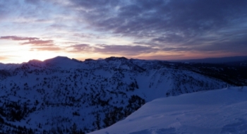 A look out the door of the lookout at sunrise