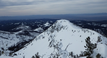 Back side of Mule Peak (seen from Granite Butte) with Flagstaff Butte as the open ridge just to the lower left of the lookout. 