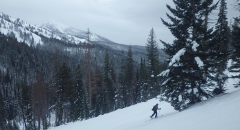 Looking back down the Squaw Basin, with Burger Butte in the backdrop.