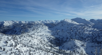 The view into the Wallowas from Mule Peak with all of the big peaks visible. 