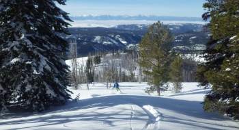 Lower down on Woody, with the Elkhorn Mountains seen across the valley.