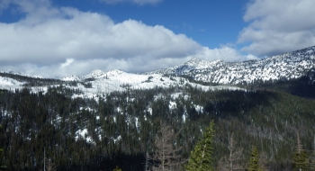 Looking north at Van Patten Peak and Angell Peak.