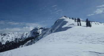 Looking southeast at High Hat Butte from the far ridge.