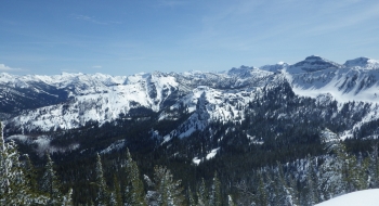 Looking across the Wallowas, with Eagle Cap visible and China Cap on the right.