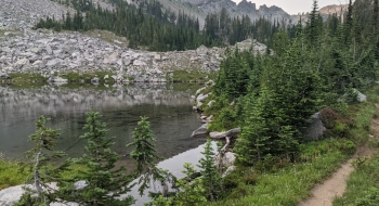 One of the two small unnamed lakes on along the way