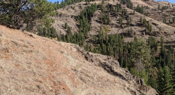 Looking across the Minam, where the trail switches back to drop down to Eagle Creek. 