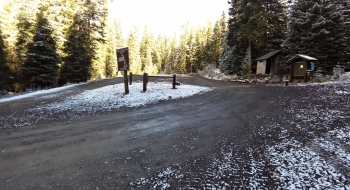 Trailhead with stock trailer parking. 