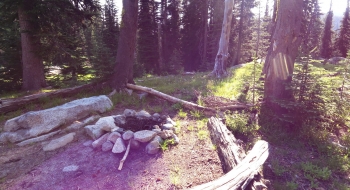 Camp spot at the lower end of the meadow.